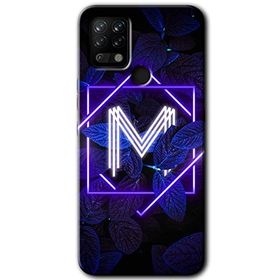 Tecno Pova Dark Neon Yaprak M Harfi Baskılı Uyumlu Silikon Kılıf