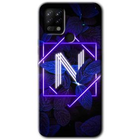 Tecno Pova Dark Neon Yaprak N Harfi Baskılı Uyumlu Silikon Kılıf