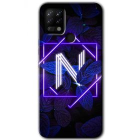 Tecno Pova Dark Neon Yaprak N Harfi Baskılı Uyumlu Silikon Kılıf