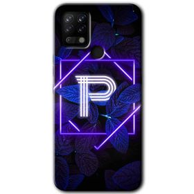 Tecno Pova Dark Neon Yaprak P Harfi Baskılı Uyumlu Silikon Kılıf