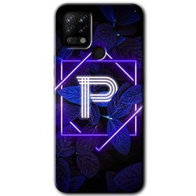 Tecno Pova Dark Neon Yaprak P Harfi Baskılı Uyumlu Silikon Kılıf
