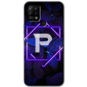 Tecno Pova Dark Neon Yaprak P Harfi Baskılı Uyumlu Silikon Kılıf