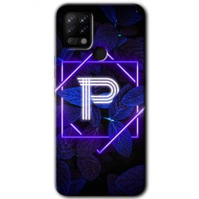 Tecno Pova Dark Neon Yaprak P Harfi Baskılı Uyumlu Silikon Kılıf