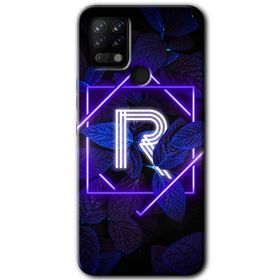 Tecno Pova Dark Neon Yaprak R Harfi Baskılı Uyumlu Silikon Kılıf
