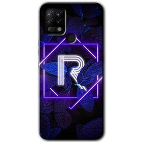 Tecno Pova Dark Neon Yaprak R Harfi Baskılı Uyumlu Silikon Kılıf