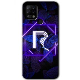 Tecno Pova Dark Neon Yaprak R Harfi Baskılı Uyumlu Silikon Kılıf