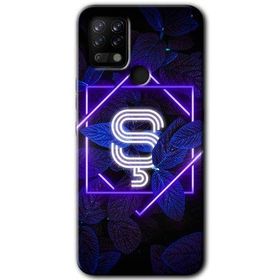 Tecno Pova Dark Neon Yaprak Ş Harfi Baskılı Uyumlu Silikon Kılıf