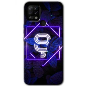 Tecno Pova Dark Neon Yaprak Ş Harfi Baskılı Uyumlu Silikon Kılıf