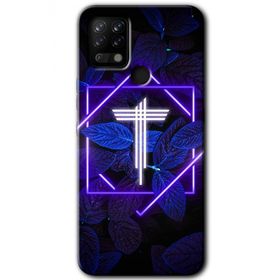 Tecno Pova Dark Neon Yaprak T Harfi Baskılı Uyumlu Silikon Kılıf
