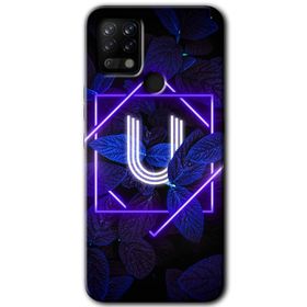 Tecno Pova Dark Neon Yaprak Ü Harfi Baskılı Uyumlu Silikon Kılıf
