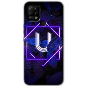 Tecno Pova Dark Neon Yaprak Ü Harfi Baskılı Uyumlu Silikon Kılıf