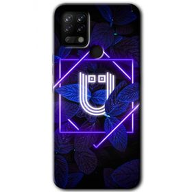 Tecno Pova Dark Neon Yaprak Ü Harfi Baskılı Uyumlu Silikon Kılıf
