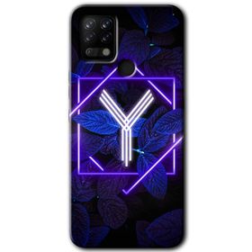 Tecno Pova Dark Neon Yaprak Y Harfi Baskılı Uyumlu Silikon Kılıf