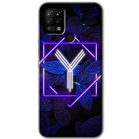 Tecno Pova Dark Neon Yaprak Y Harfi Baskılı Uyumlu Silikon Kılıf
