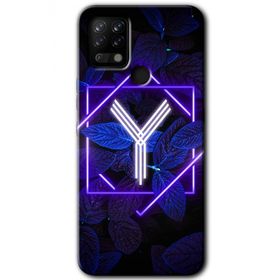 Tecno Pova Dark Neon Yaprak Y Harfi Baskılı Uyumlu Silikon Kılıf