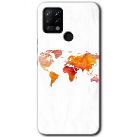 Tecno Pova Dünya Haritası Baskılı Uyumlu Silikon Kılıf