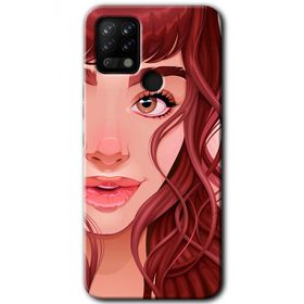 Tecno Pova Kızıl Kız Baskılı Uyumlu Silikon Kılıf