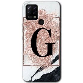 Tecno Pova Pembe Mermer Desenli G Harfi Baskılı Uyumlu Silikon Kılıf