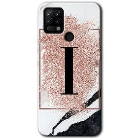 Tecno Pova Pembe Mermer Desenli I Harfi Baskılı Uyumlu Silikon Kılıf