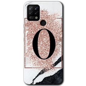 Tecno Pova Pembe Mermer Desenli O Harfi Baskılı Uyumlu Silikon Kılıf