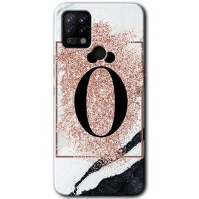Tecno Pova Pembe Mermer Desenli O Harfi Baskılı Uyumlu Silikon Kılıf