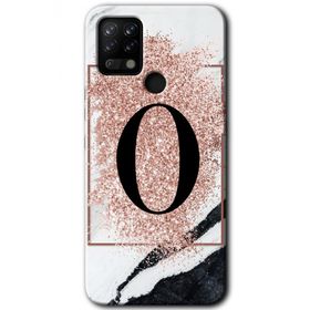 Tecno Pova Pembe Mermer Desenli O Harfi Baskılı Uyumlu Silikon Kılıf