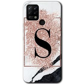 Tecno Pova Pembe Mermer Desenli Ş Harfi Baskılı Uyumlu Silikon Kılıf