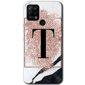 Tecno Pova Pembe Mermer Desenli T Harfi Baskılı Uyumlu Silikon Kılıf