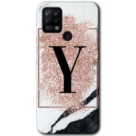 Tecno Pova Pembe Mermer Desenli Y Harfi Baskılı Uyumlu Silikon Kılıf