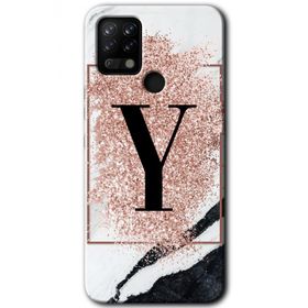 Tecno Pova Pembe Mermer Desenli Y Harfi Baskılı Uyumlu Silikon Kılıf