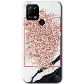 Tecno Pova Simli Mermer Baskılı Uyumlu Silikon Kılıf