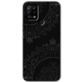 Tecno Pova Siyah Mandala Baskılı Uyumlu Silikon Kılıf