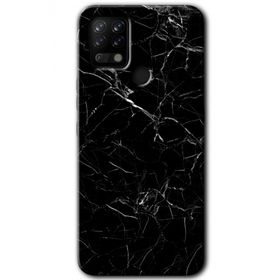 Tecno Pova Siyah Mermer Baskılı Uyumlu Silikon Kılıf