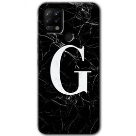 Tecno Pova Siyah Mermer Desenli G Harfi Baskılı Uyumlu Silikon Kılıf
