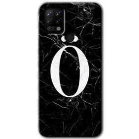 Tecno Pova Siyah Mermer Desenli O Harfi Baskılı Uyumlu Silikon Kılıf