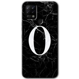 Tecno Pova Siyah Mermer Desenli O Harfi Baskılı Uyumlu Silikon Kılıf