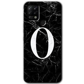 Tecno Pova Siyah Mermer Desenli O Harfi Baskılı Uyumlu Silikon Kılıf