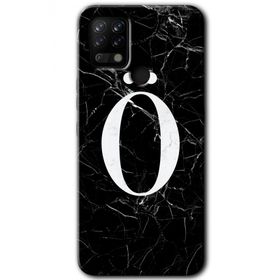Tecno Pova Siyah Mermer Desenli O Harfi Baskılı Uyumlu Silikon Kılıf