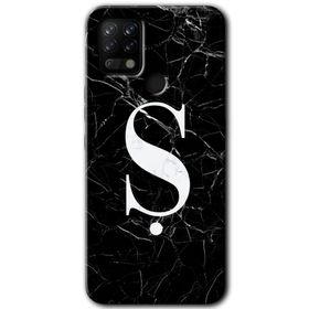 Tecno Pova Siyah Mermer Desenli S Harfi Baskılı Uyumlu Silikon Kılıf