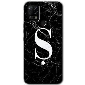 Tecno Pova Siyah Mermer Desenli S Harfi Baskılı Uyumlu Silikon Kılıf