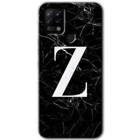 Tecno Pova Siyah Mermer Desenli Z Harfi Baskılı Uyumlu Silikon Kılıf