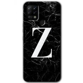 Tecno Pova Siyah Mermer Desenli Z Harfi Baskılı Uyumlu Silikon Kılıf