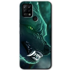 Tecno Pova Yeşil Kurt Baskılı Uyumlu Silikon Kılıf