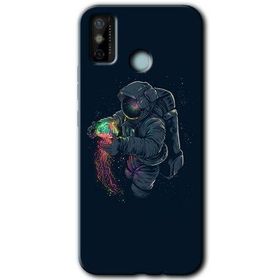 Tecno Spark 6 Go Astronot Kıyafeti Baskılı Uyumlu Silikon Kılıf