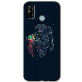 Tecno Spark 6 Go Astronot Kıyafeti Baskılı Uyumlu Silikon Kılıf
