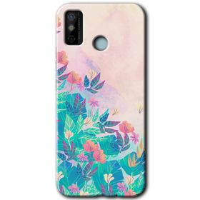 Tecno Spark 6 Go Çizim Yapraklar Baskılı Uyumlu Silikon Kılıf