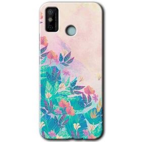Tecno Spark 6 Go Çizim Yapraklar Baskılı Uyumlu Silikon Kılıf