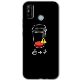 Tecno Spark 6 Go Coffee Battery Baskılı Uyumlu Silikon Kılıf