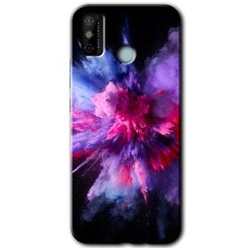 Tecno Spark 6 Go Color Splash Purple Baskılı Uyumlu Silikon Kılıf