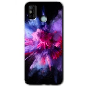 Tecno Spark 6 Go Color Splash Purple Baskılı Uyumlu Silikon Kılıf